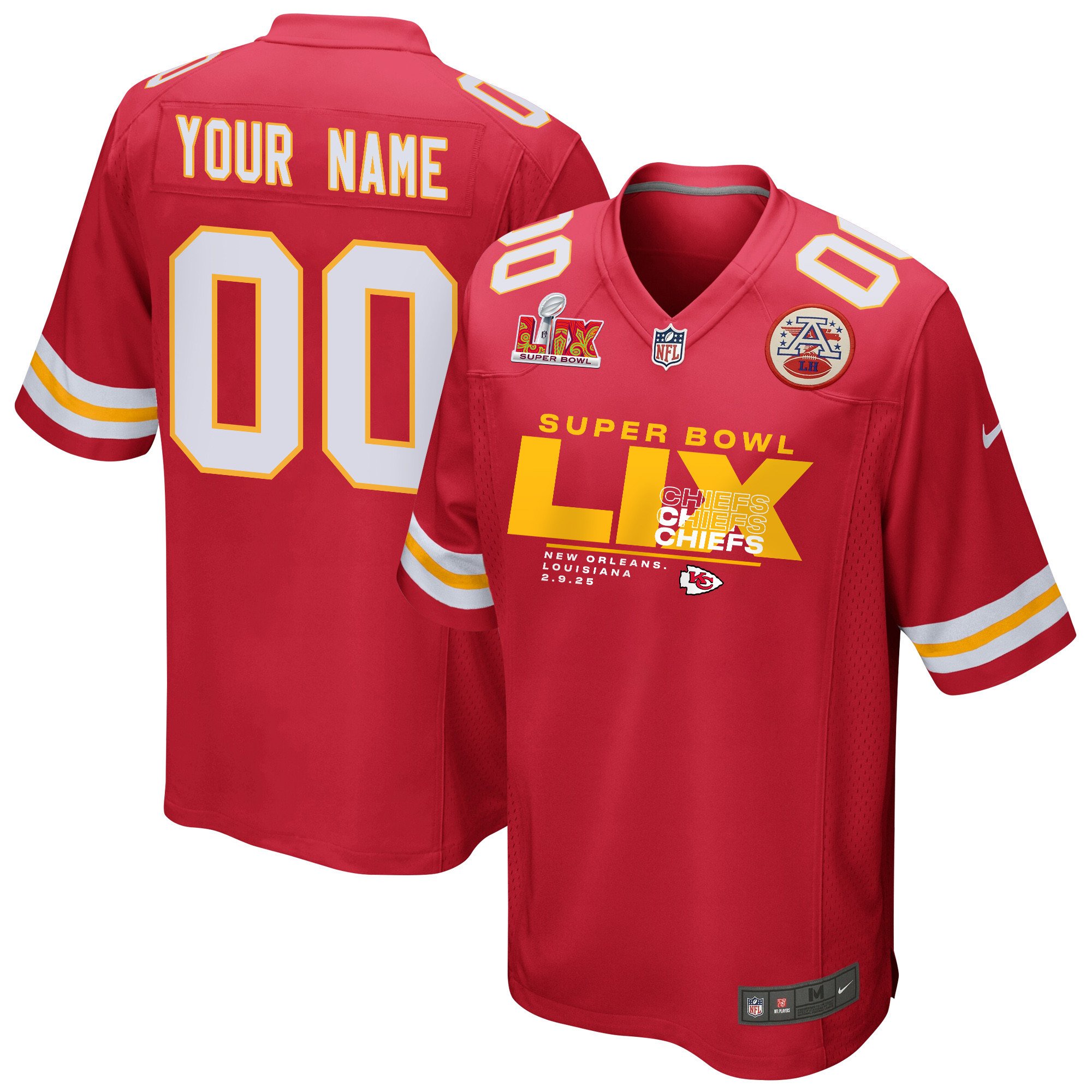 Kansas City Chiefs Super Bowl LIX New Orleans Game Men Jersey - Red JS6951 nicesnker