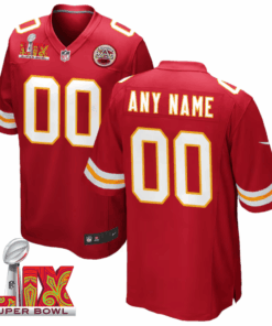 Kansas City Chiefs Super Bowl LIX Patch Game Men Custom Jersey - Red JS1364 nicesnker
