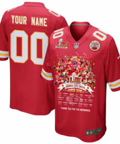 Kansas City Chiefs Super Bowl LIX Thanks For The Memories Game Men Custom Jersey - Red JS5833 nicesnker