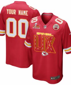 Kansas City Chiefs Super Bowl LIX V2 Game Men Custom Jersey - Red JS6940 nicesnker