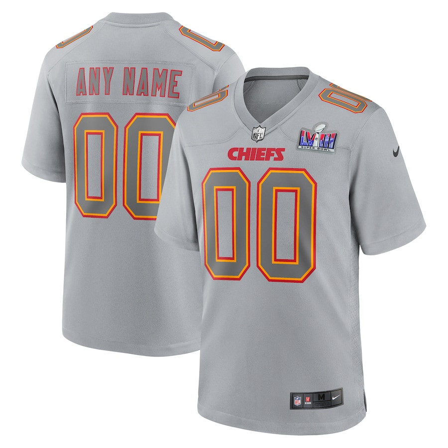 Kansas City Chiefs Super Bowl LVIII Atmosphere Fashion Game Custom Men Jersey - Gray JS6039 nicesnker