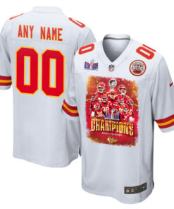 Kansas City Chiefs Super Bowl LVIII Back To Back Game Custom Men Jersey - White JS6209 nicesnker