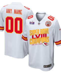 Kansas City Chiefs Super Bowl LVIII Champions Iconic Victory Game Custom Men Jersey - White JS6427 nicesnker