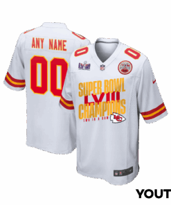 Kansas City Chiefs Super Bowl LVIII Champions Iconic Victory Game YOUTH Jersey - White JS4886 nicesnker