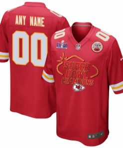Kansas City Chiefs Super Bowl LVIII Champions Locker Room Trophy Collection Game Custom Men Jersey - Scarlet JS7338 nicesnker
