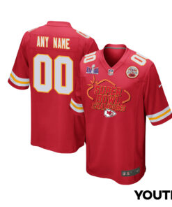 Kansas City Chiefs Super Bowl LVIII Champions Locker Room Trophy Collection Game YOUTH Jersey - Scarlet JS4282 nicesnker