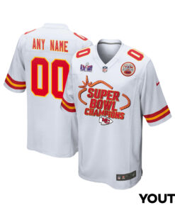 Kansas City Chiefs Super Bowl LVIII Champions Locker Room Trophy Collection Game YOUTH Jersey - White JS8114 nicesnker