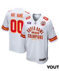 Kansas City Chiefs Super Bowl LVIII Champions Under The Lights Game YOUTH Jersey - White JS4405 nicesnker