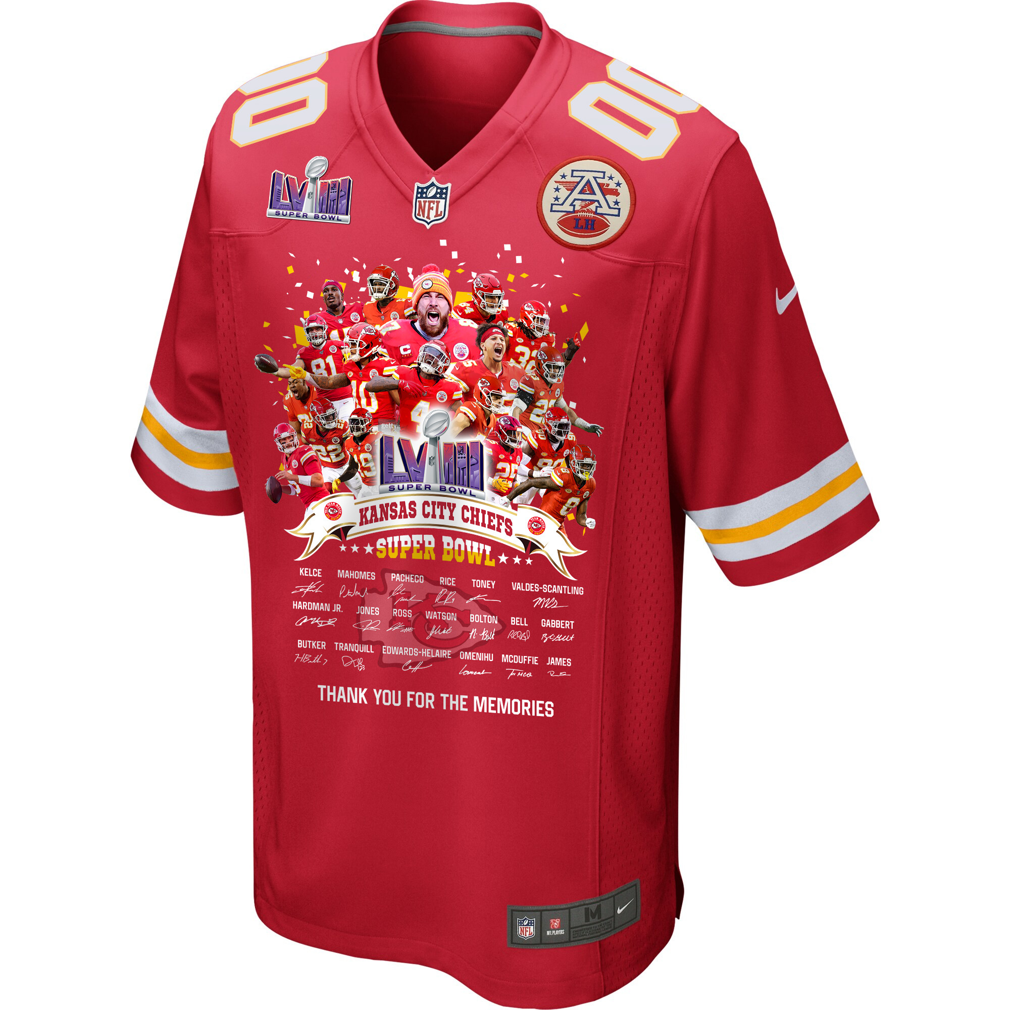 Kansas City Chiefs Super Bowl LVIII Thanks For Memories Game Custom Men Jersey - Red JS6813 nicesnker - Image 2