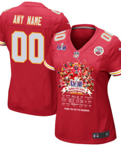 Kansas City Chiefs Super Bowl LVIII Thanks For Memories Game Custom Women Jersey - Red JS9382 nicesnker