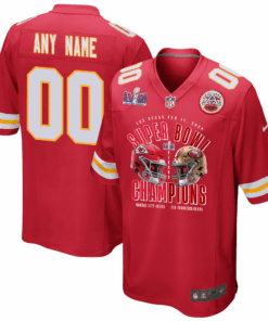 Kansas City Chiefs vs. San Francisco 49ers Super Bowl LVIII Matchup Game Custom Men Jersey - Red JS6762 nicesnker