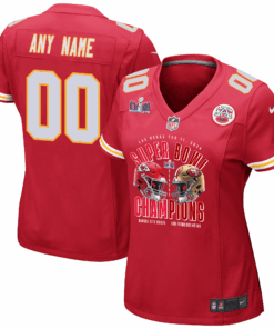 Kansas City Chiefs vs. San Francisco 49ers Super Bowl LVIII Matchup Game Custom Women Jersey - Red JS8573 nicesnker