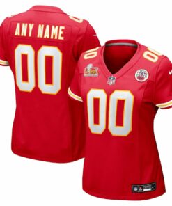 Kansas City Chiefs Women's Super Bowl LIX Custom Game Jersey - Red JS7147 nicesnker
