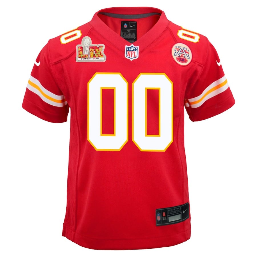 Kansas City Chiefs Youth Super Bowl LIX Custom Team Game Jersey - Red JS8596 nicesnker - Image 2