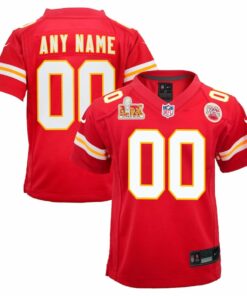 Kansas City Chiefs Youth Super Bowl LIX Custom Team Game Jersey - Red JS8596 nicesnker