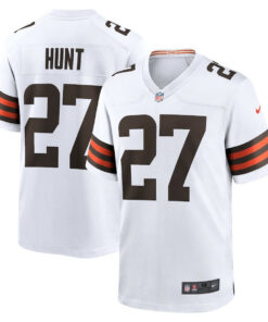 Kareem Hunt 27 Cleveland Browns Game Men Jersey - White JS4962 nicesnker