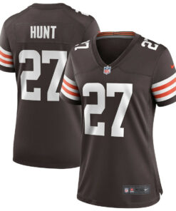 Kareem Hunt 27 Cleveland Browns Game Women Jersey - Brown JS7381 nicesnker