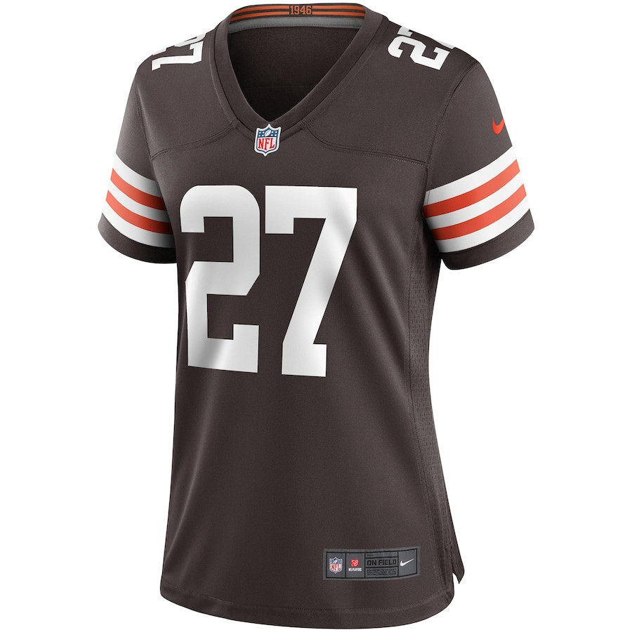 Kareem Hunt 27 Cleveland Browns Game Women Jersey - Brown JS7381 nicesnker - Image 2