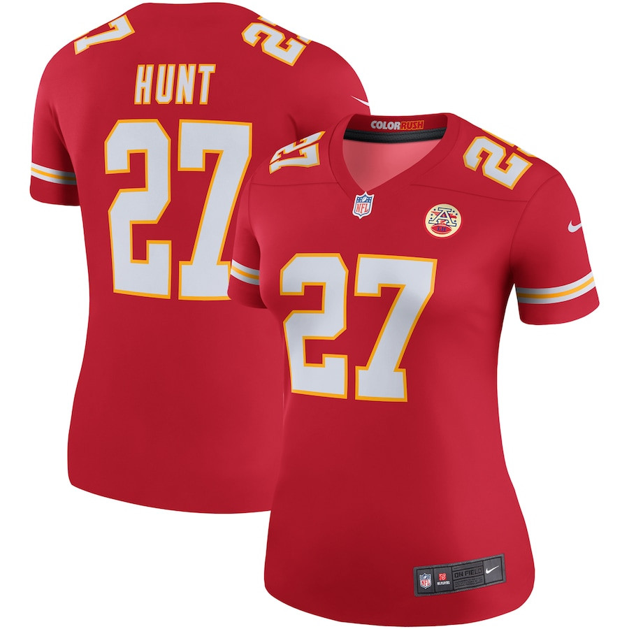 Kareem Hunt 27 Kansas City Chiefs Women Color Rush Legend Jersey - Red JS6294 nicesnker