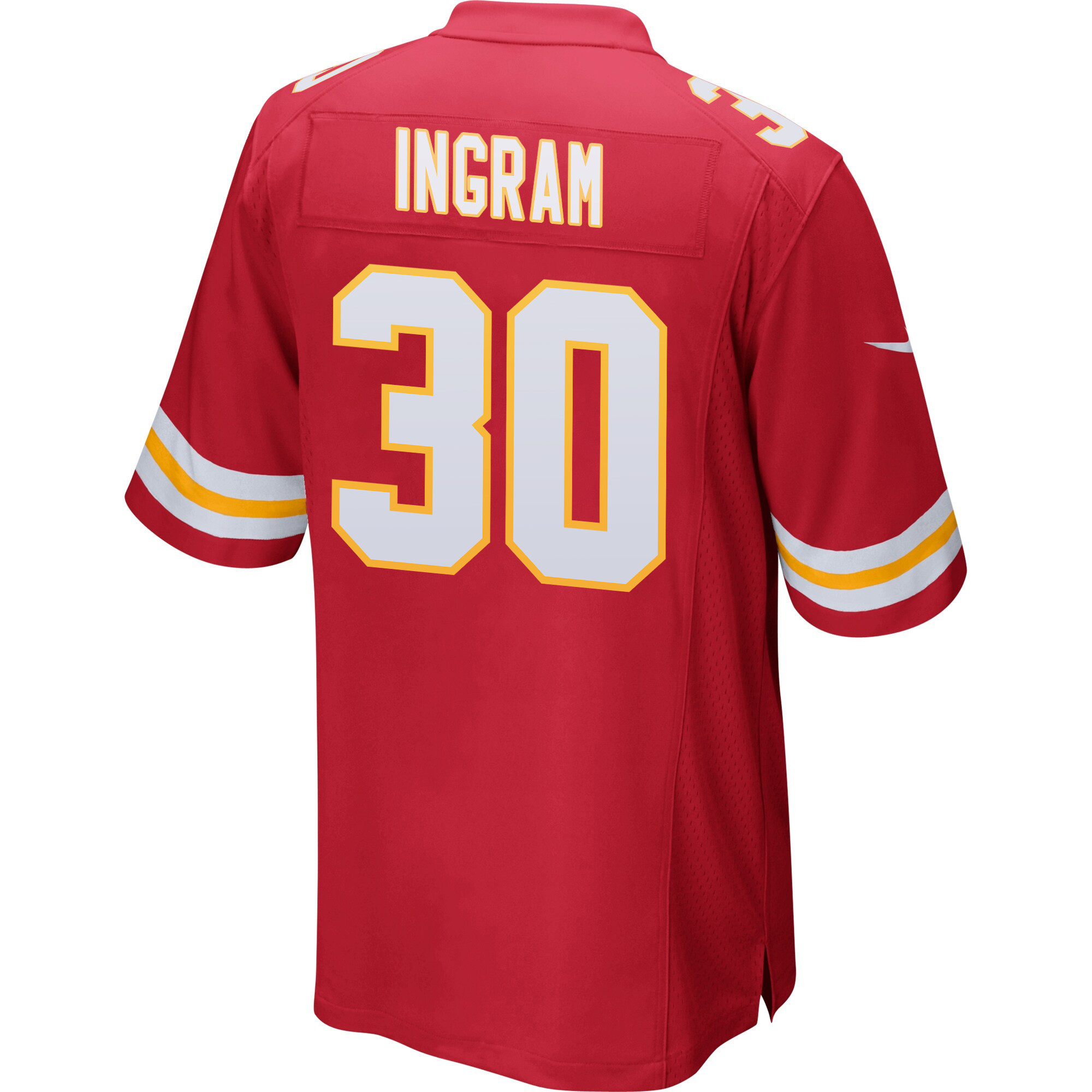 Keaontay Ingram 30 Kansas City Chiefs AFC Champions Patch Game Men Jersey - Red JS3087 nicesnker - Image 3