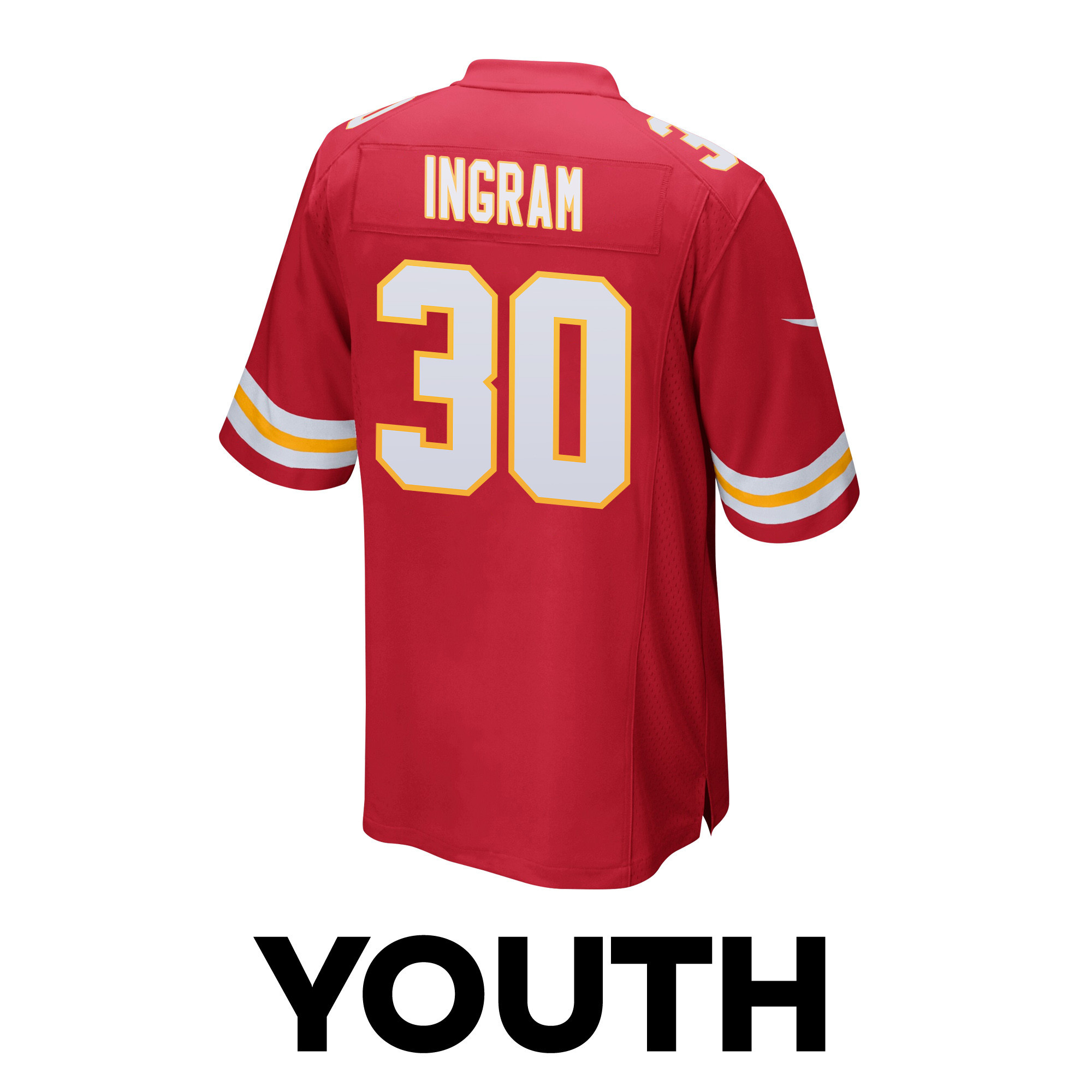 Keaontay Ingram 30 Kansas City Chiefs Super Bowl LVIII Champions 4X Game YOUTH Jersey - Red JS8185 nicesnker - Image 3
