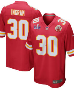 Keaontay Ingram 30 Kansas City Chiefs Super Bowl LVIII Patch Game Men Jersey - Red JS2363 nicesnker