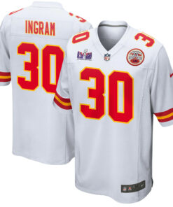 Keaontay Ingram 30 Kansas City Chiefs Super Bowl LVIII Patch Game Men Jersey - White JS9958 nicesnker