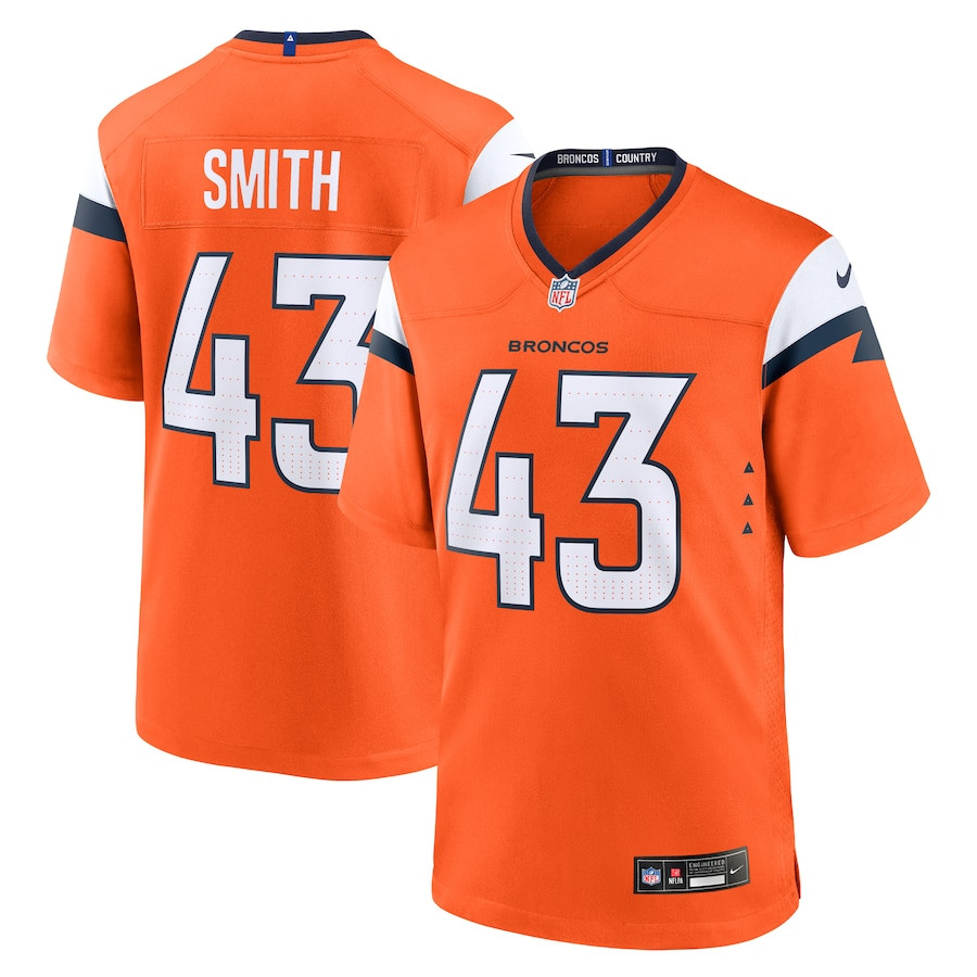 Keidron Smith 43 Denver Broncos Team Game Men Jersey - Orange JS6853 nicesnker