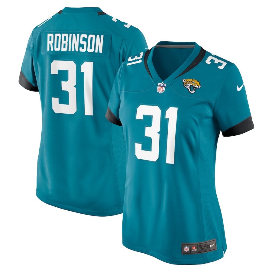 Keilan Robinson 31 Jacksonville Jaguars Women's Game Jersey - Teal JS9026 nicesnker