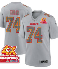 Keith Taylor 39 Kansas City Chiefs Super Bowl LVIII Champions 4X Atmosphere Fashion Game Men Jersey - Gray JS7359 nicesnker