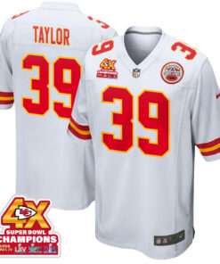 Keith Taylor 39 Kansas City Chiefs Super Bowl LVIII Champions 4X Game Men Jersey - White JS3967 nicesnker