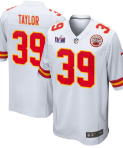 Keith Taylor 39 Kansas City Chiefs Super Bowl LVIII Patch Game Men Jersey - White JS7082 nicesnker