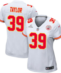 Keith Taylor 39 Kansas City Chiefs Super Bowl LVIII Patch Game Women Jersey - White JS9368 nicesnker