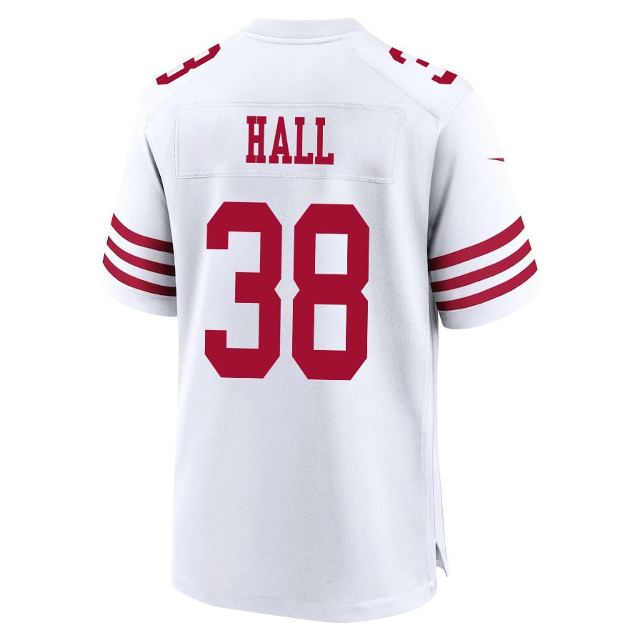 Kemon Hall 38 San Francisco 49ers Super Bowl LVIII Patch Game Men Jersey - White JS2759 nicesnker - Image 3