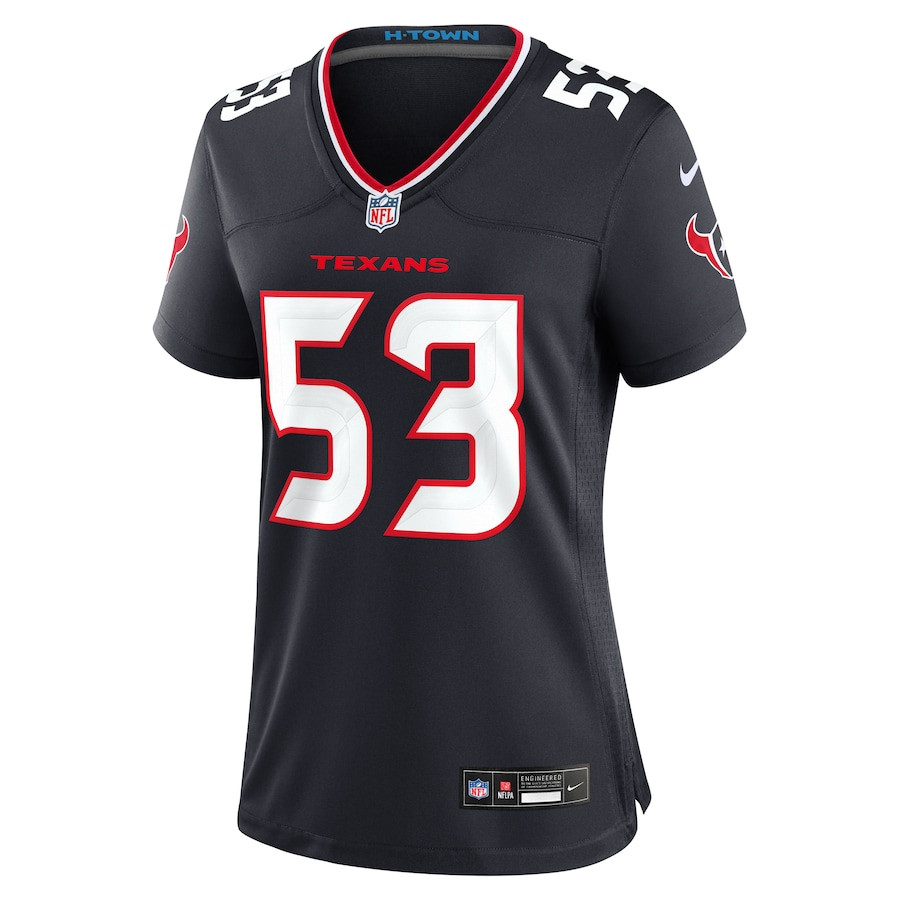 Kendrick Green 53 Houston Texans Women's Team Game Jersey - Navy JS3184 nicesnker - Image 2