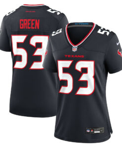 Kendrick Green 53 Houston Texans Women's Team Game Jersey - Navy JS3184 nicesnker