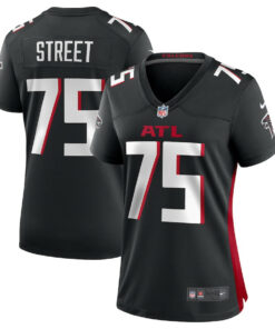 Kentavius Street 75 Atlanta Falcons Game Women Jersey - Black JS9249 nicesnker