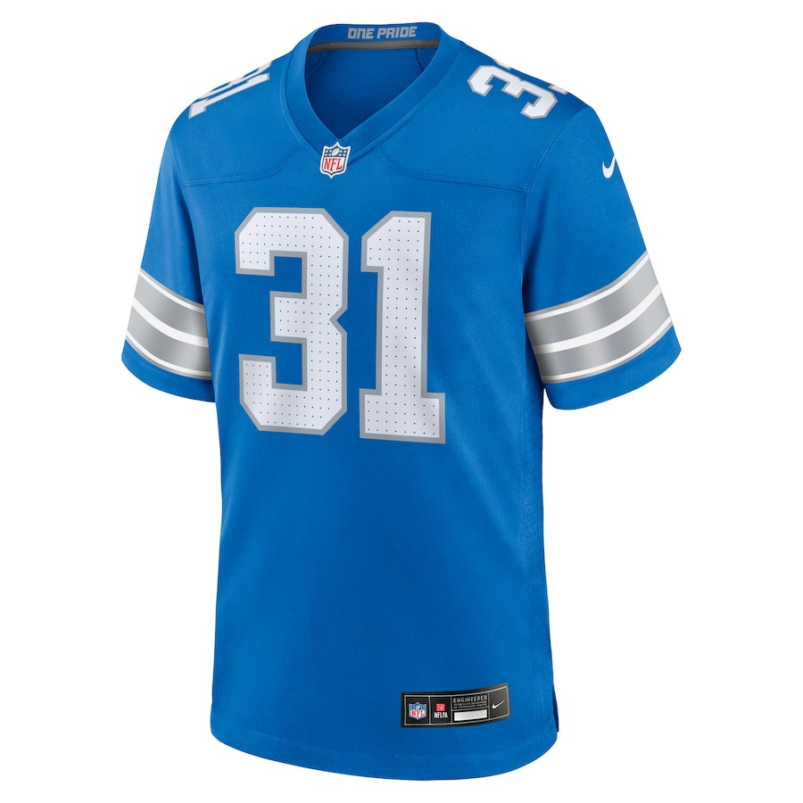 Kerby Joseph 31 Detroit Lions Team Game Men Jersey - Blue JS8609 nicesnker - Image 2