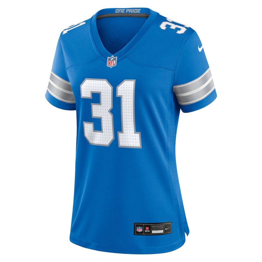 Kerby Joseph 31 Detroit Lions Women's Team Game Jersey - Blue JS3246 nicesnker - Image 2