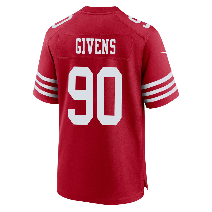 Kevin Givens 90 San Francisco 49ers Super Bowl LVIII Patch Game Men Jersey - Scarlet JS4845 nicesnker - Image 3