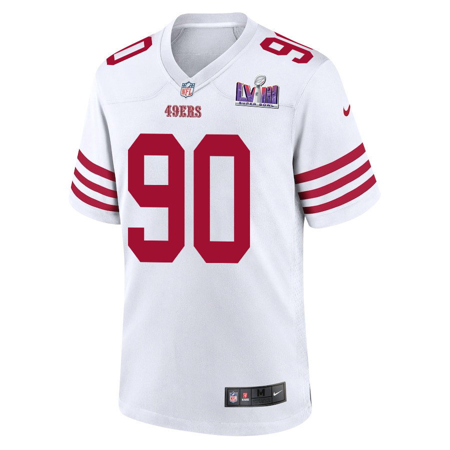 Kevin Givens 90 San Francisco 49ers Super Bowl LVIII Patch Game Men Jersey - White JS1714 nicesnker - Image 2