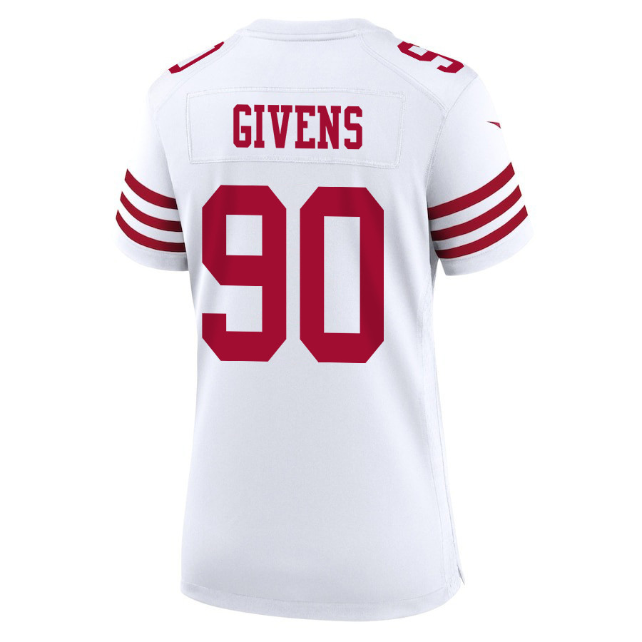 Kevin Givens 90 San Francisco 49ers Super Bowl LVIII Patch Game Women Jersey - White JS5319 nicesnker - Image 3