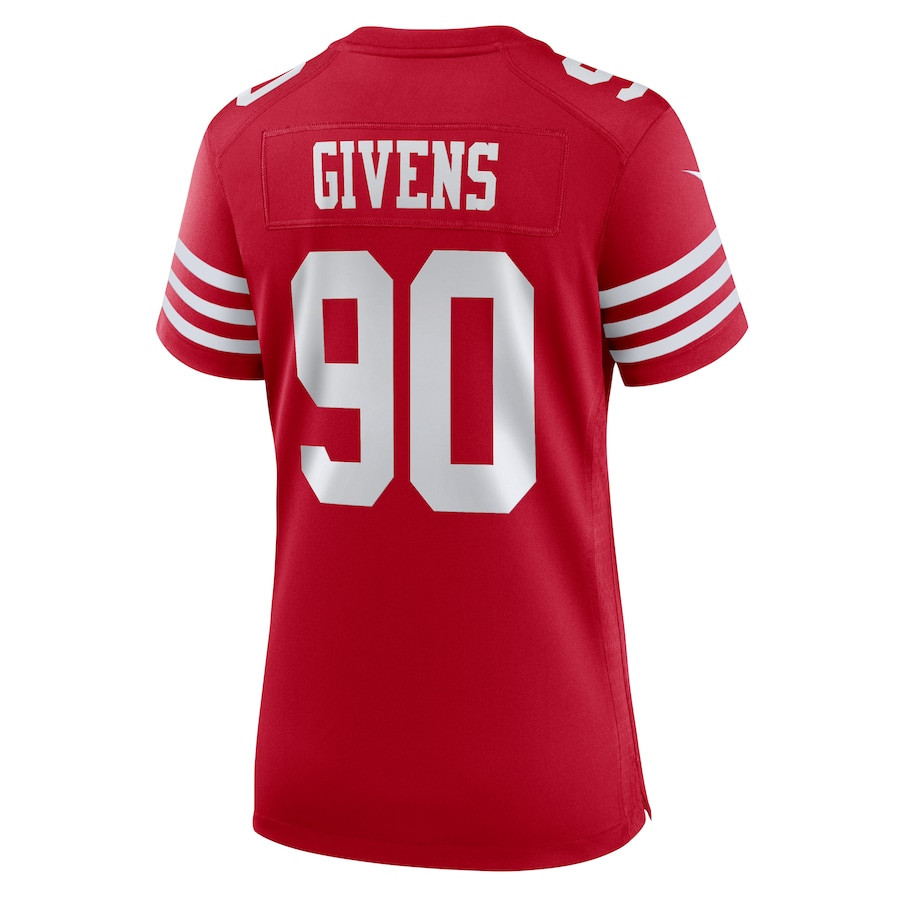 Kevin Givens 90 San Francisco 49ers Women's Game Jersey - Scarlet JS7270 nicesnker - Image 3
