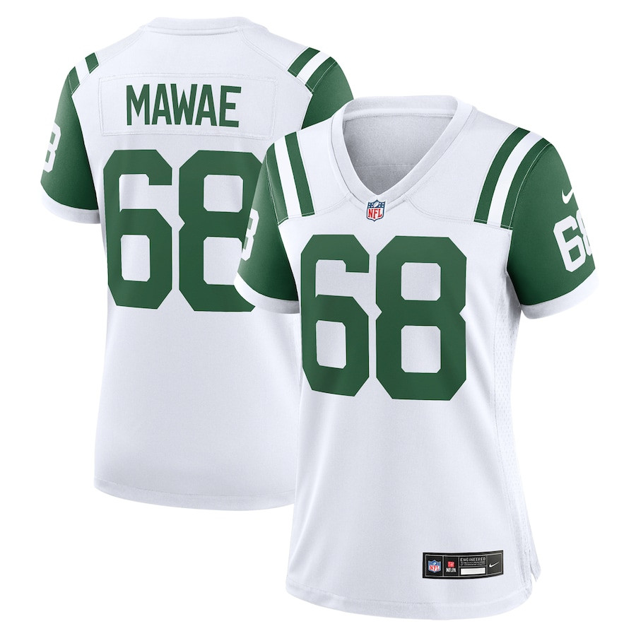 Kevin Mawae 68 New York Jets Women's Classic Alternate Retired Player Game Jersey - White JS2510 nicesnker