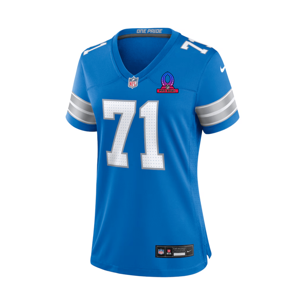 Kevin Zeitler 71 Detroit Lions 2025 Pro Bowl Patch Women Game Jersey - Blue JS4804 nicesnker - Image 3