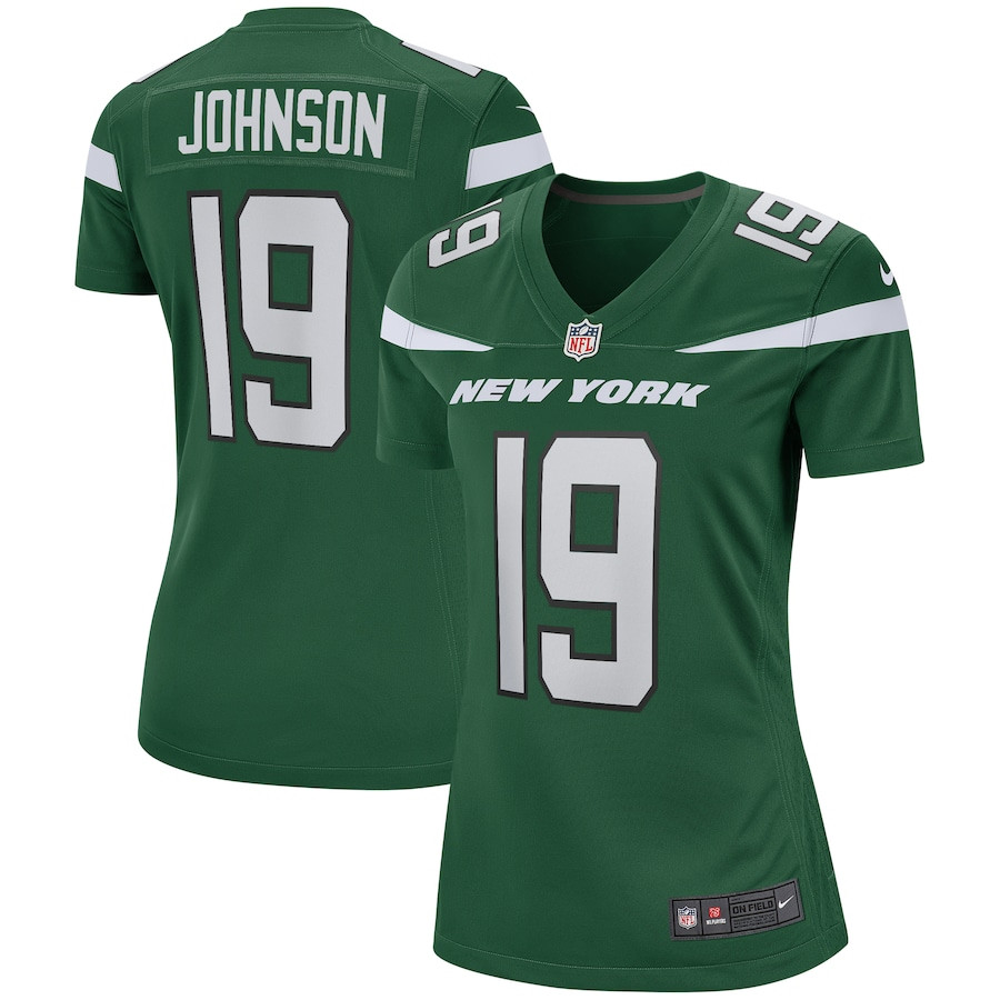 Keyshawn Johnson 19 New York Jets Women Game Retired Jersey - Gotham Green JS6435 nicesnker