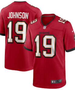 Keyshawn Johnson 19 Tampa Bay Buccaneers Men Game Retired Jersey - Red JS2996 nicesnker