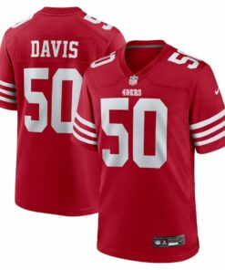 Khalil Davis 50 San Francisco 49ers Game Men Jersey - Scarlet JS6254 nicesnker