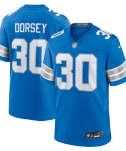 Khalil Dorsey 30 Detroit Lions Team Game Men Jersey - Blue JS8751 nicesnker