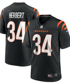 Khalil Herbert 34 Cincinnati Bengals Game Men Jersey - Black JS6866 nicesnker